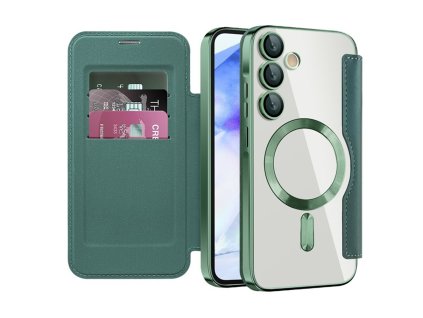 Techsuit - SmartMag Book flipové puzdro pre Samsung Galaxy A55 5G - zelené