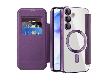 Techsuit - SmartMag Book flipové puzdro pre Samsung Galaxy A55 5G - fialové