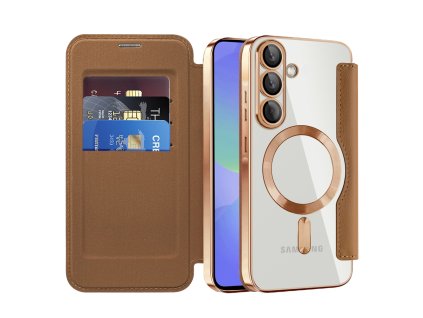 Techsuit - SmartMag Book flipové puzdro pre Samsung Galaxy A36 5G - hnedé