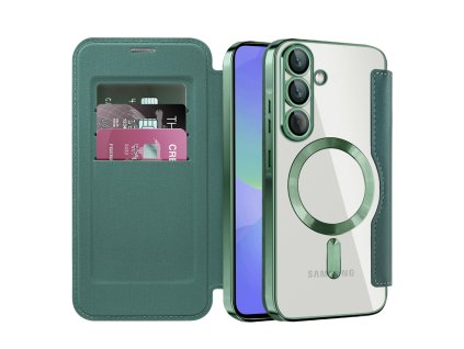 Techsuit - SmartMag Book flipové puzdro pre Samsung Galaxy A36 5G - zelené
