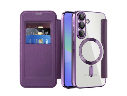 Techsuit - SmartMag Book flipové puzdro pre Samsung Galaxy A36 5G - fialové