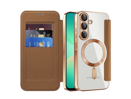 Techsuit - SmartMag Book flipové puzdro pre Samsung Galaxy A26 5G - hnedé