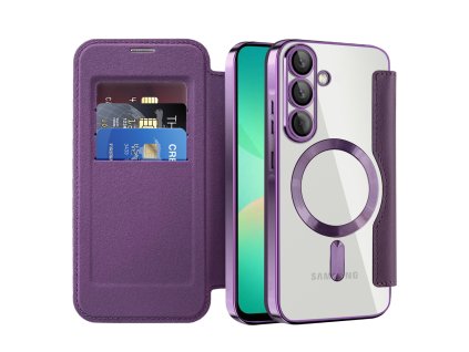 Techsuit - SmartMag Book flipové puzdro pre Samsung Galaxy A26 5G - fialové