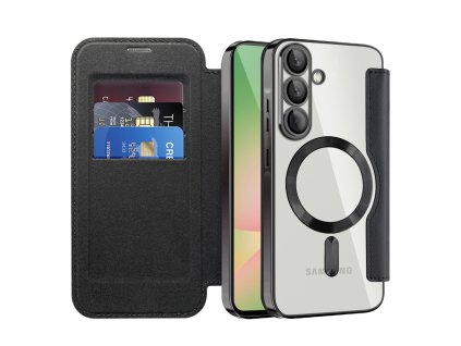 Techsuit - SmartMag Book flipové puzdro pre Samsung Galaxy A56 5G - čierne
