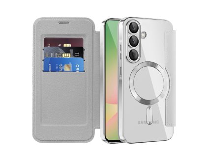 Techsuit - SmartMag Book flipové puzdro pre Samsung Galaxy A56 5G - sivé