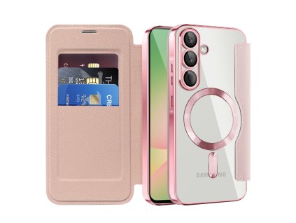 Techsuit - SmartMag Book flipové puzdro pre Samsung Galaxy A56 5G - ružové