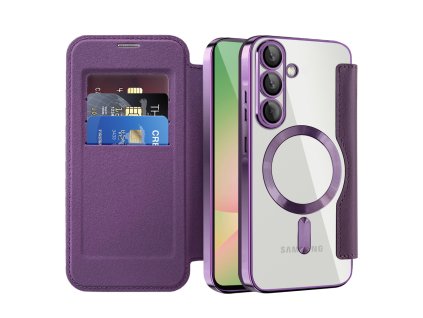 Techsuit - SmartMag Book flipové puzdro pre Samsung Galaxy A56 5G - fialové