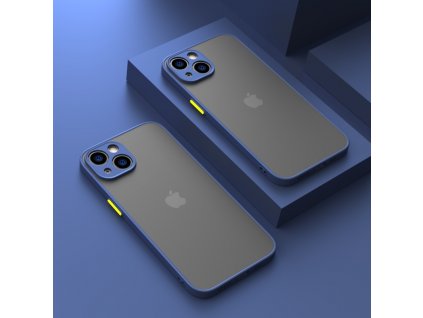 Kvalitný TPU obal matný pre iPhone - modrá