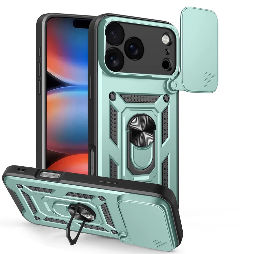 Techsuit - CamShield Series ochranný obal na iPhone 17 Pro - zelené KF2348738