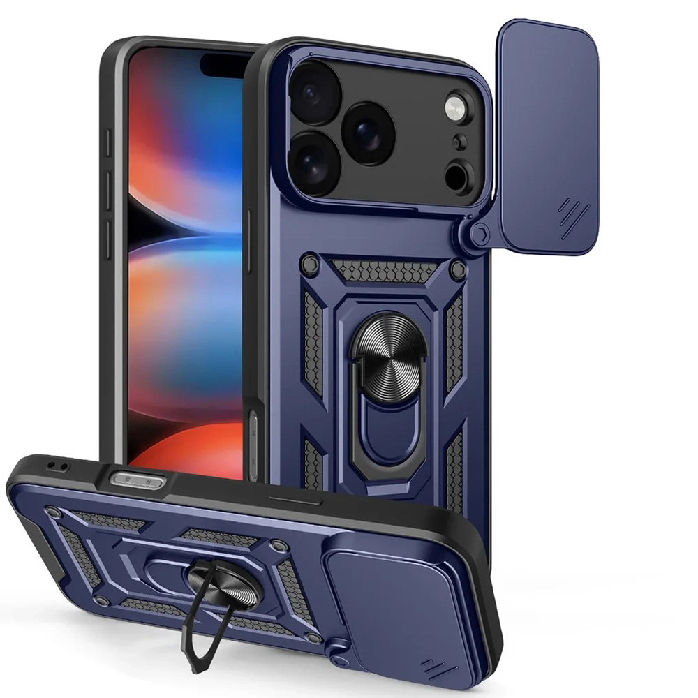 Techsuit - CamShield Series ochranný obal na iPhone 17 Pro - modré KF2348739