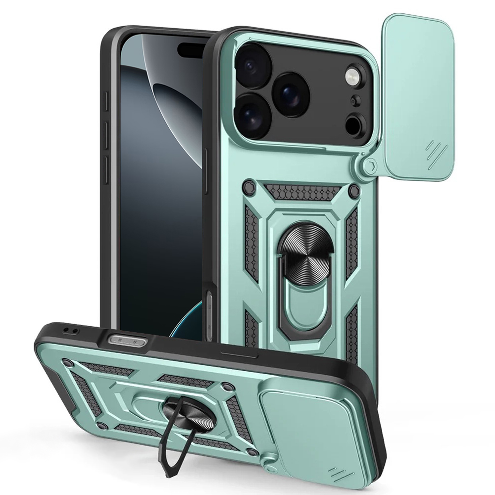 Techsuit - CamShield Series ochranný obal na iPhone 17 Pro Max - zelené KF2348742