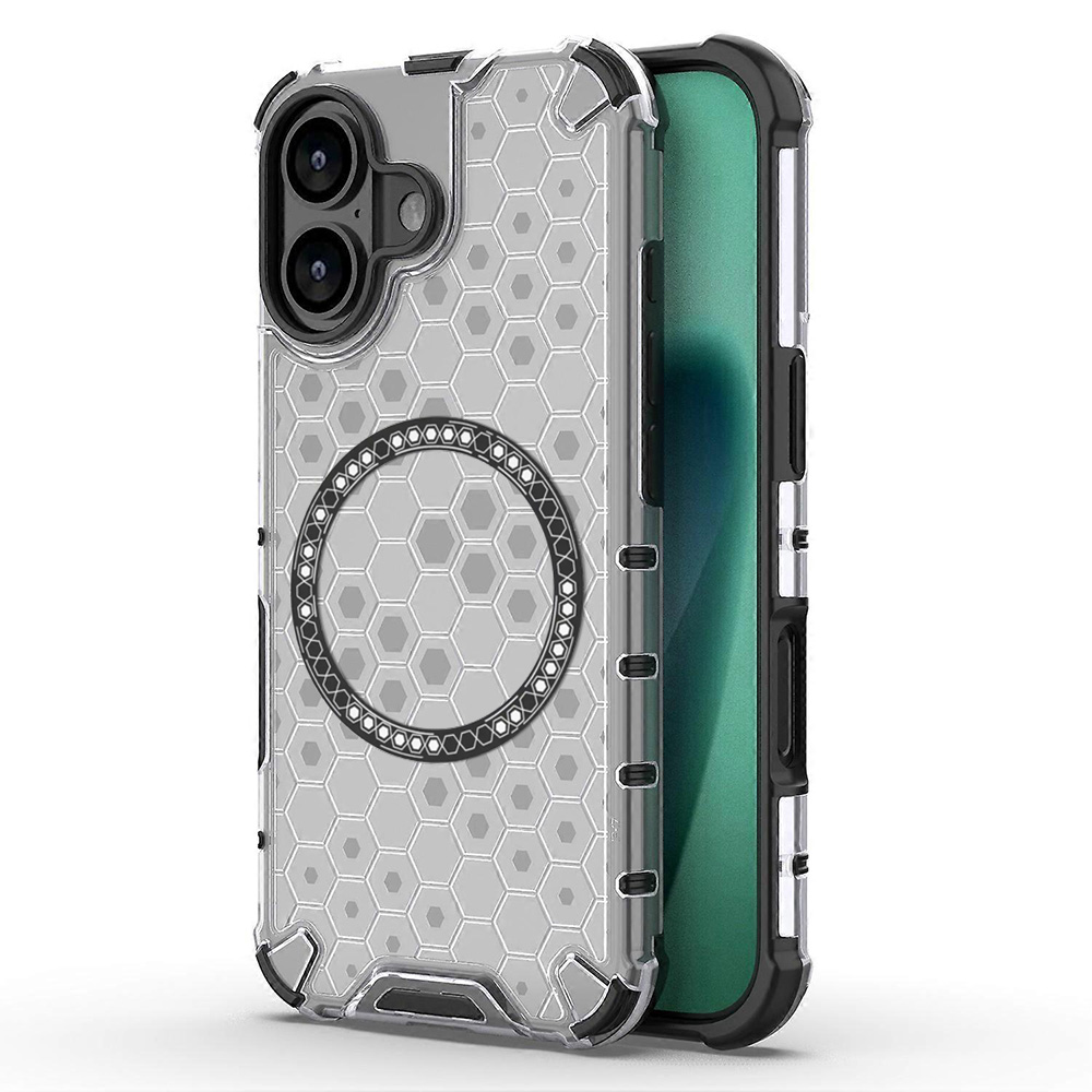Techsuit - HoneyComb Shield MagSafe ochranný obal na iPhone 17 - biely KF2348829