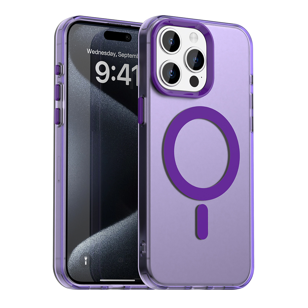 Techsuit - CandyCase MagSafe ochranný obal na iPhone 15 Pro Max - fialové KF2352320