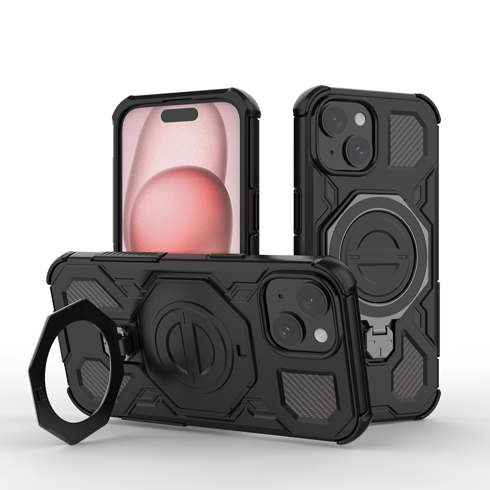 Techsuit - Carbon Shield PRO ochranný obal na iPhone 15 - čierne KF2352661