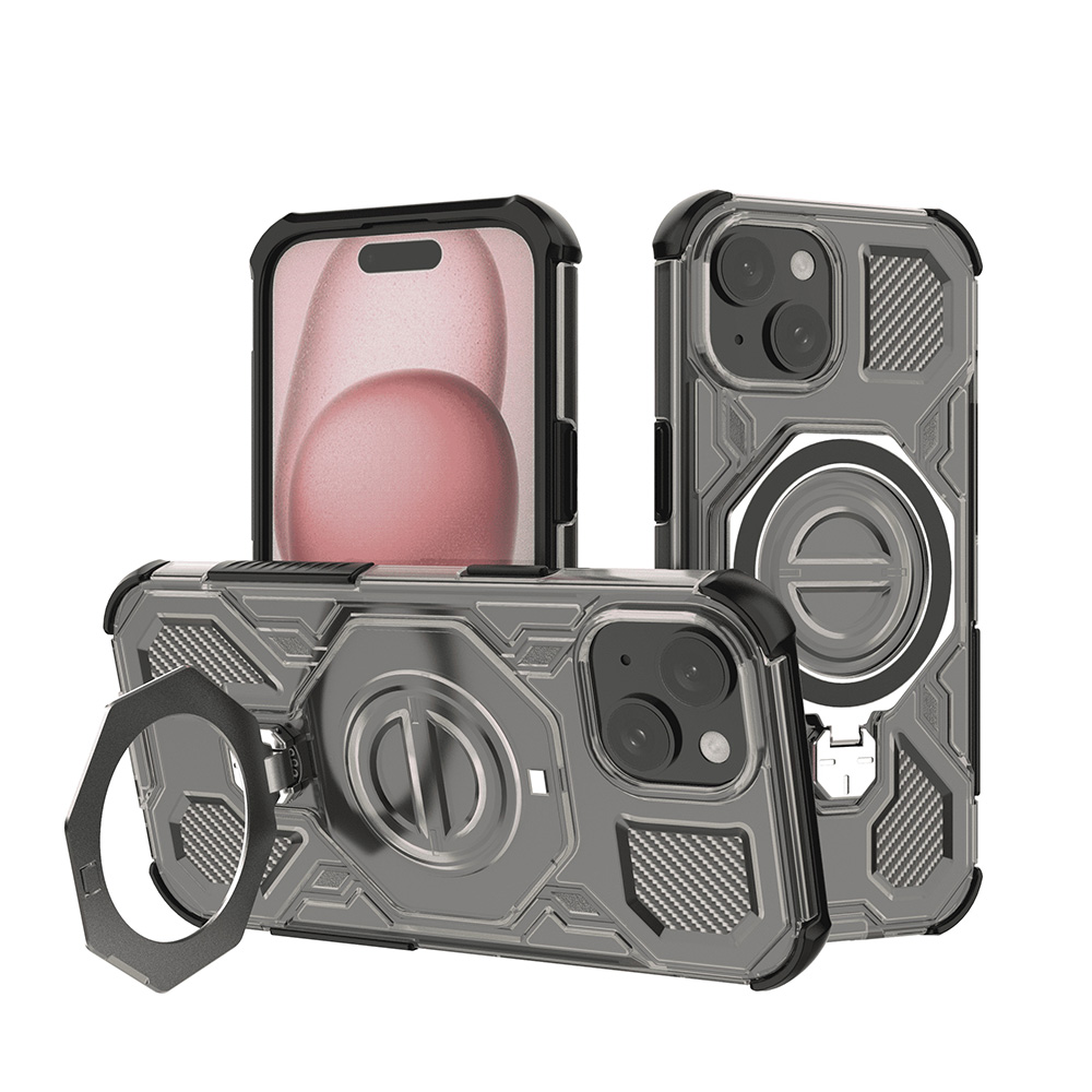 Techsuit - Carbon Shield PRO ochranný obal na iPhone 15 - dymovo čierne KF2352665