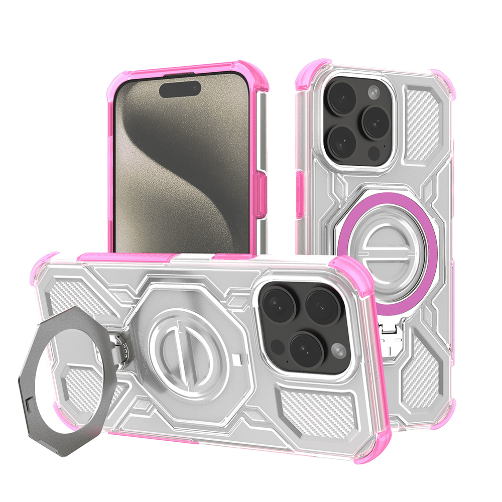 Techsuit - Carbon Shield PRO ochranný obal na iPhone 15 Pro - ružové priehľadné KF2352669