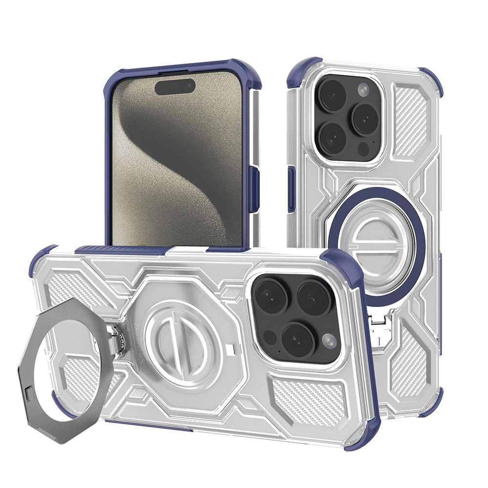 Techsuit - Carbon Shield PRO ochranný obal na iPhone 15 Pro - modré priehľadné KF2352670