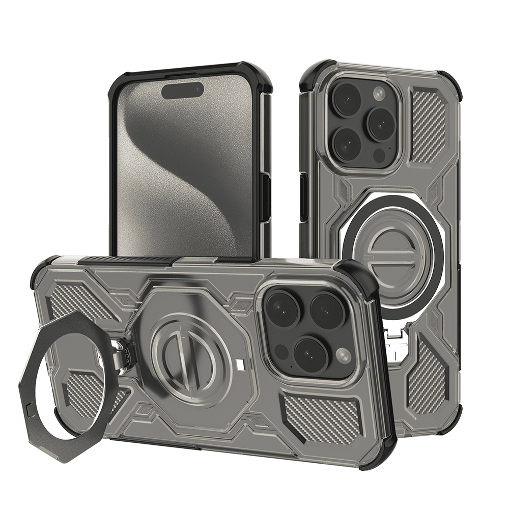Techsuit - Carbon Shield PRO ochranný obal na iPhone 15 Pro - dymovo čierne KF2352671