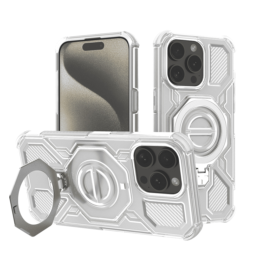 Techsuit - Carbon Shield PRO ochranný obal na iPhone 15 Pro Max - biele priehľadné KF2352674