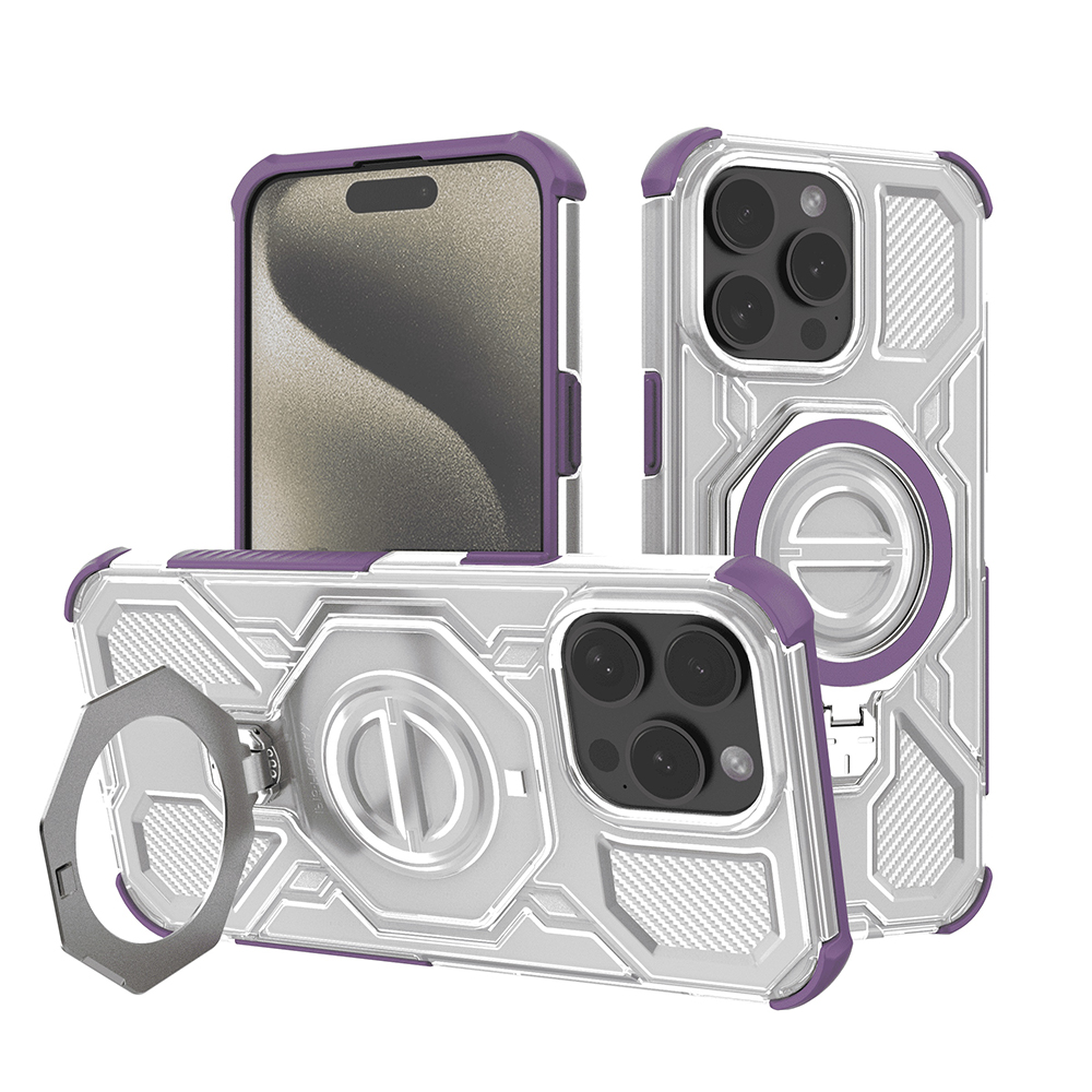 Techsuit - Carbon Shield PRO ochranný obal na iPhone 15 Pro Max - fialové priehľadné KF2352678