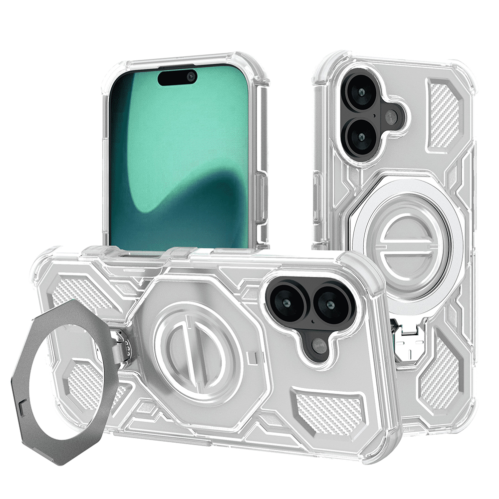 Techsuit - Carbon Shield PRO ochranný obal na iPhone 16 - biele priehľadné KF2352686