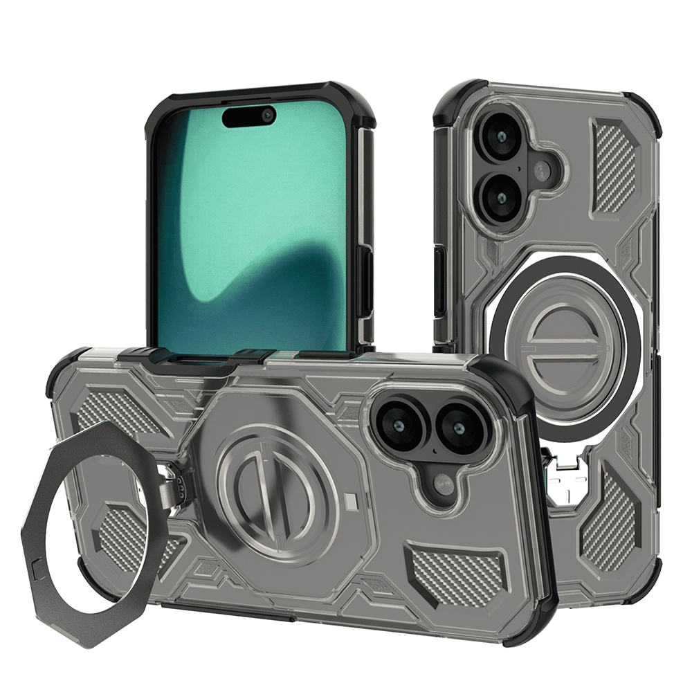 Techsuit - Carbon Shield PRO ochranný obal na iPhone 16 - dymovo čierne KF2352689