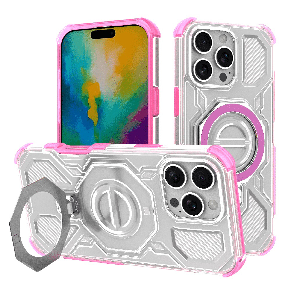 Techsuit - Carbon Shield PRO ochranný obal na iPhone 16 Pro - ružové priehľadné KF2352699