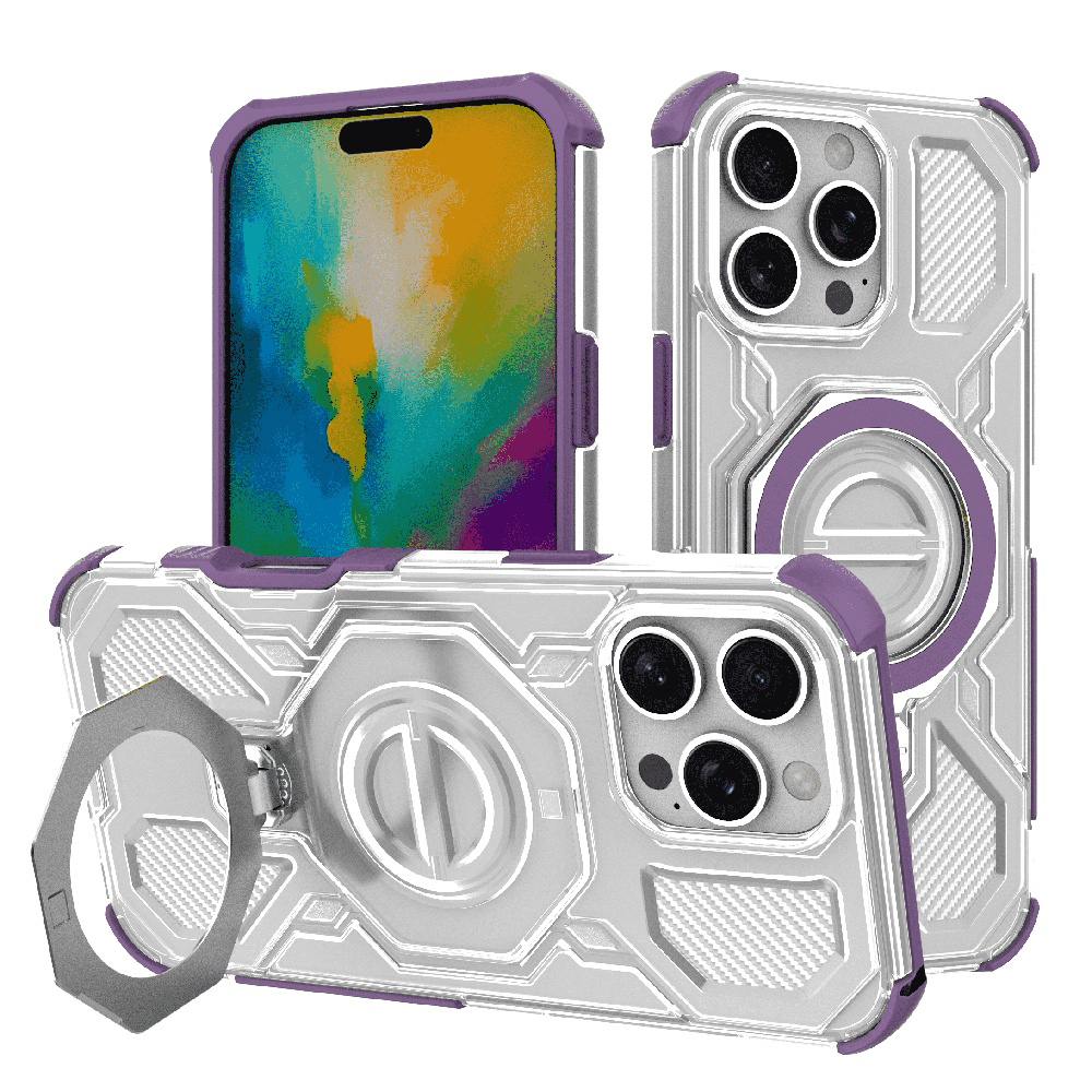 Techsuit - Carbon Shield PRO ochranný obal na iPhone 16 Pro - fialové priehľadné KF2352702