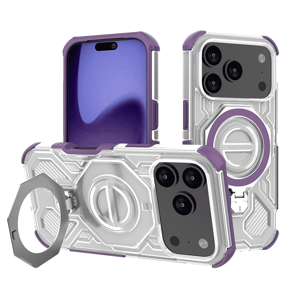 Techsuit - Carbon Shield PRO ochranný obal na iPhone 17 Pro - fialové priehľadné KF2352720