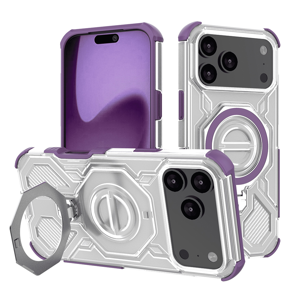 Techsuit - Carbon Shield PRO ochranný obal na iPhone 17 Pro Max - fialový priehľadný KF2352726
