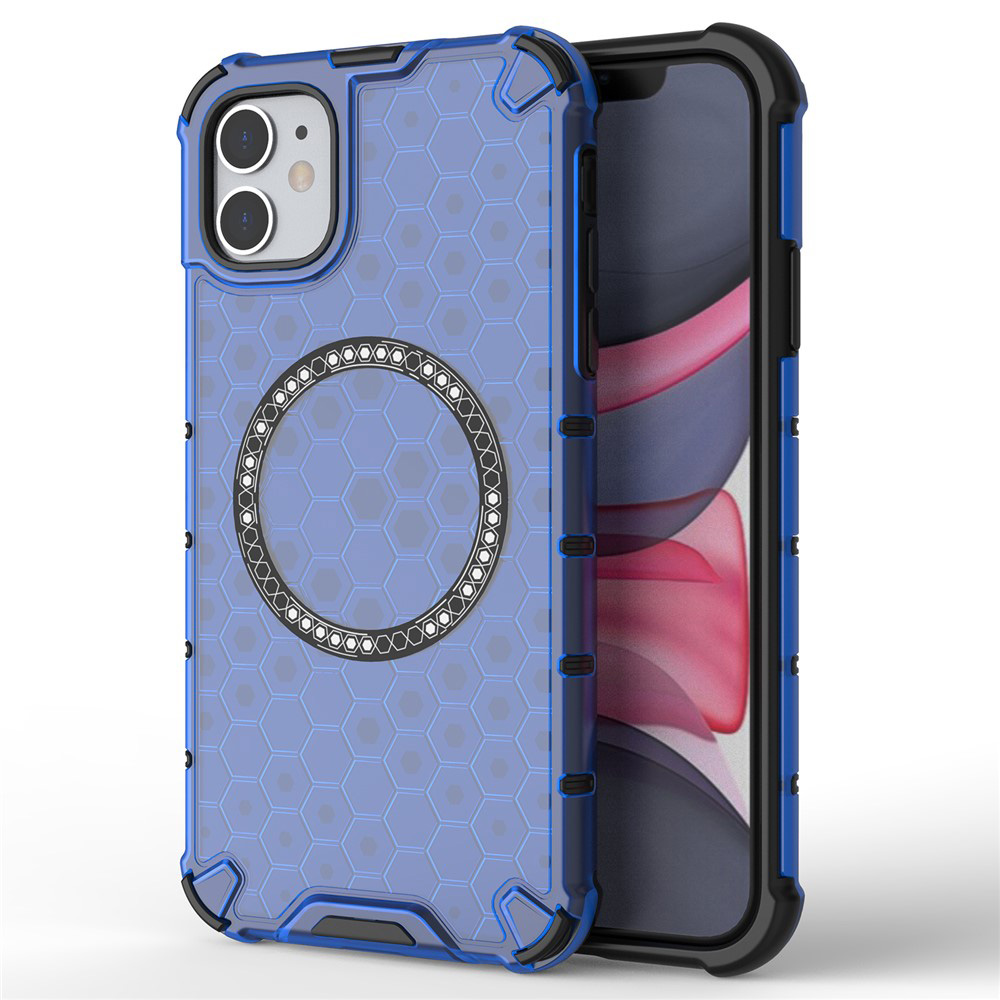 Techsuit - HoneyComb Shield MagSafe ochranný obal na iPhone 11 - modrý KF2352948