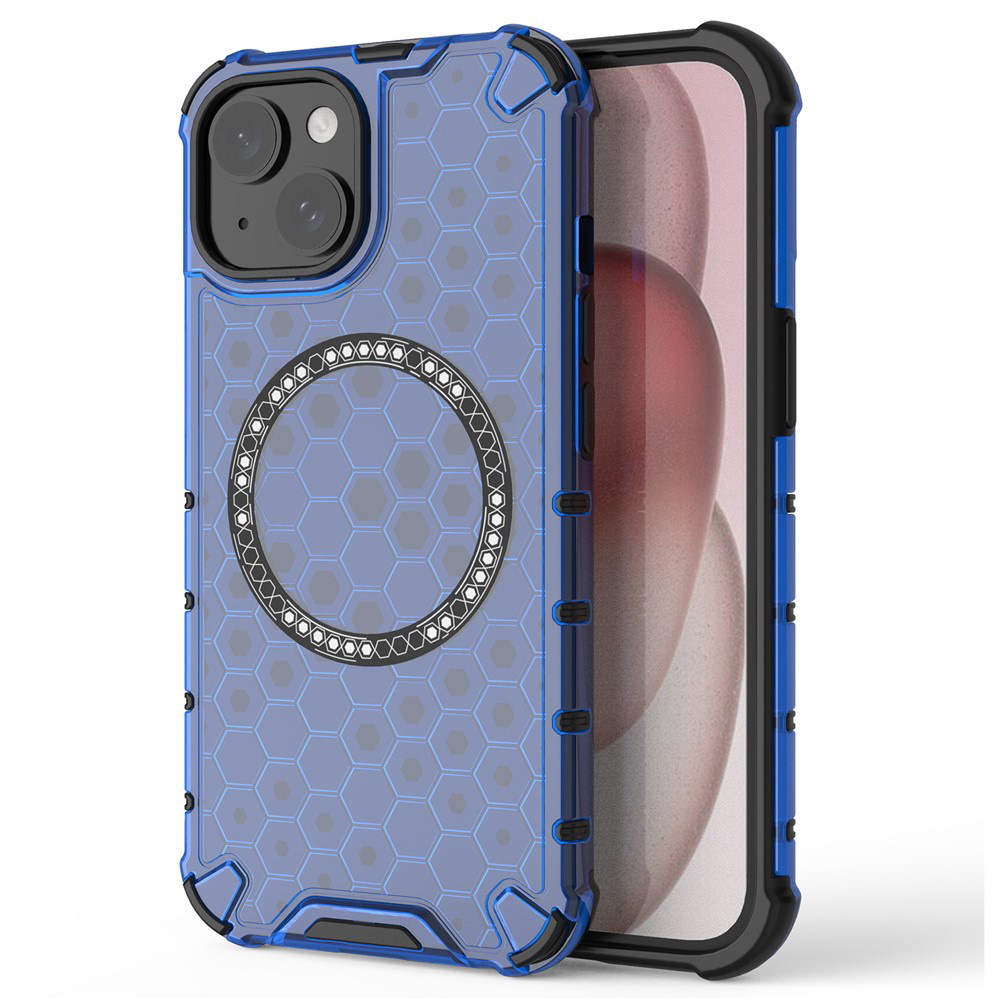 Techsuit - HoneyComb Shield MagSafe ochranný obal na iPhone 14 - modrý KF2352952