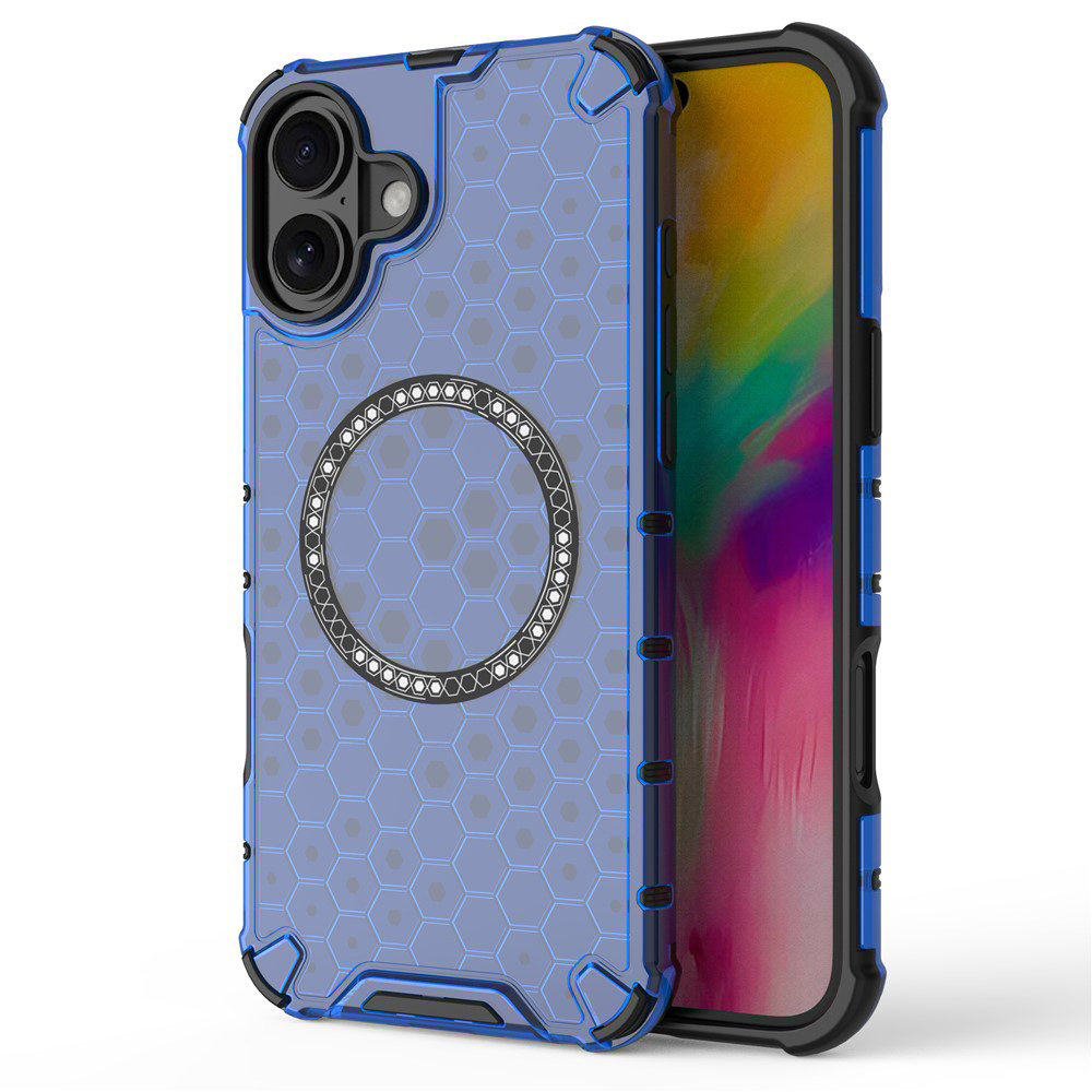Techsuit - HoneyComb Shield MagSafe ochranný obal na iPhone 16 - modrý KF2352954