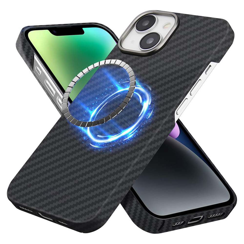 Techsuit - Aramid Fiber MagSafe ochranný obal na iPhone 14 - čierne