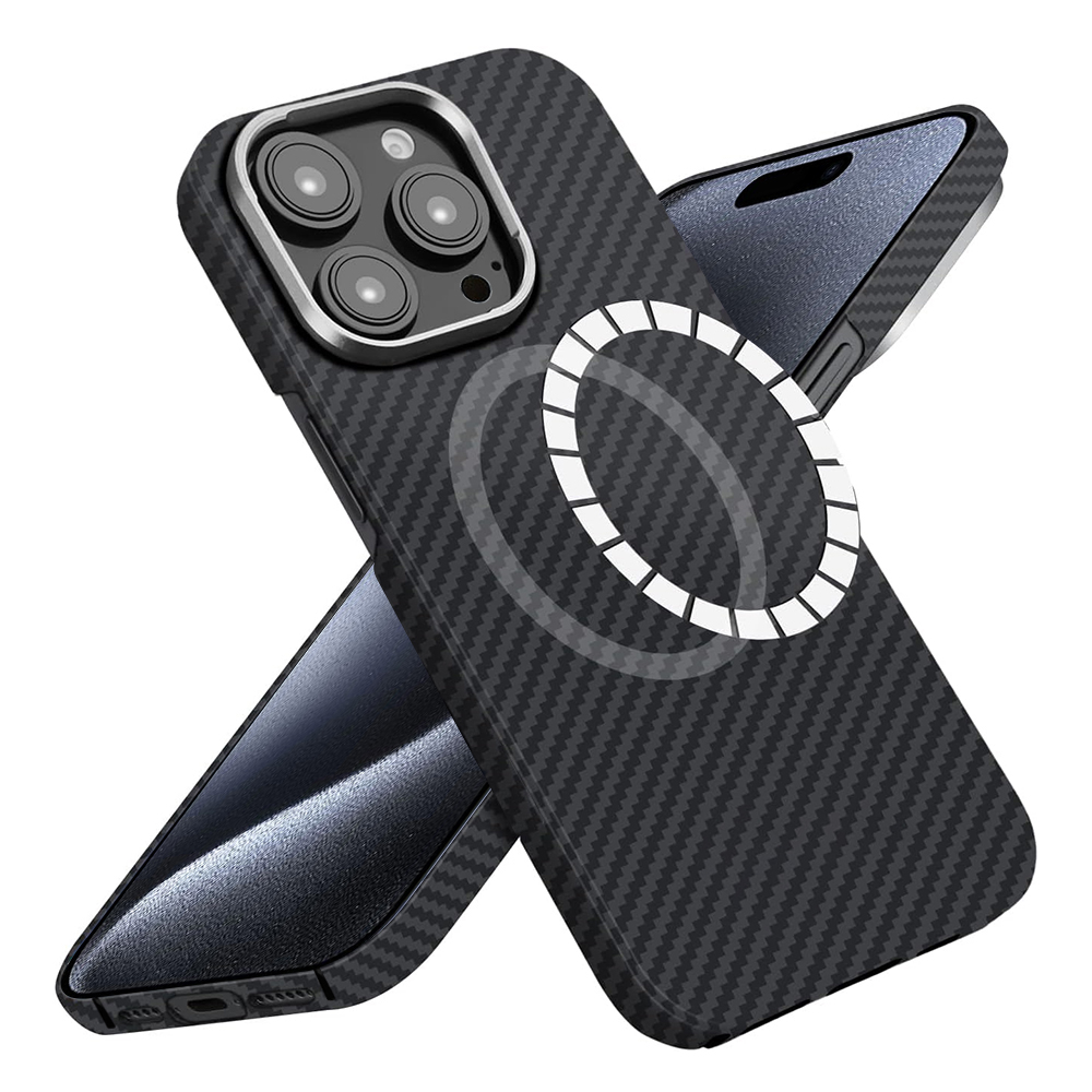Techsuit - Aramid Fiber MagSafe ochranný obal na iPhone 15 Pro - čierne