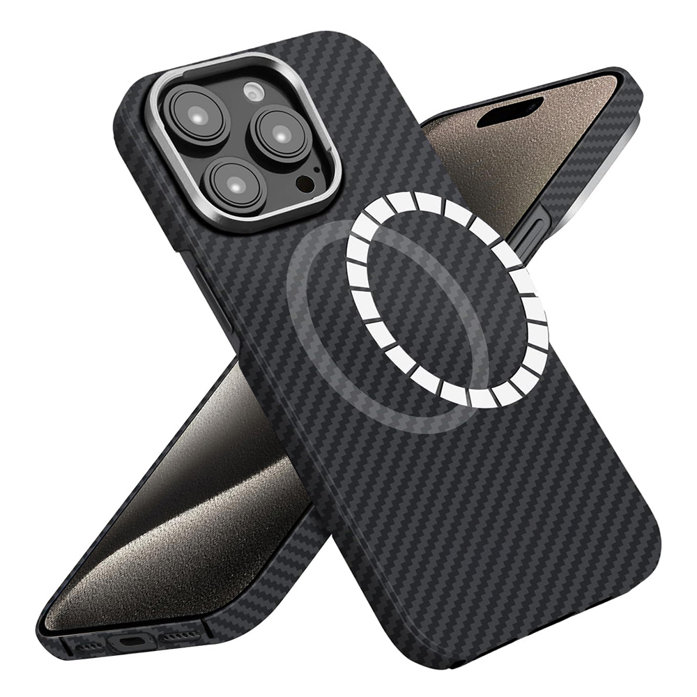 Techsuit - Aramid Fiber MagSafe ochranný obal na iPhone 15 Pro Max - čierne