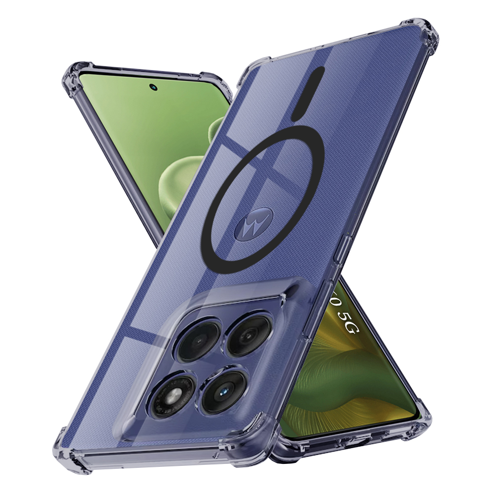 Techsuit - Shockproof Clear Silicone MagSafe - Motorola Edge 60 / Edge 60 Fusion - Smoke Black KF2351384