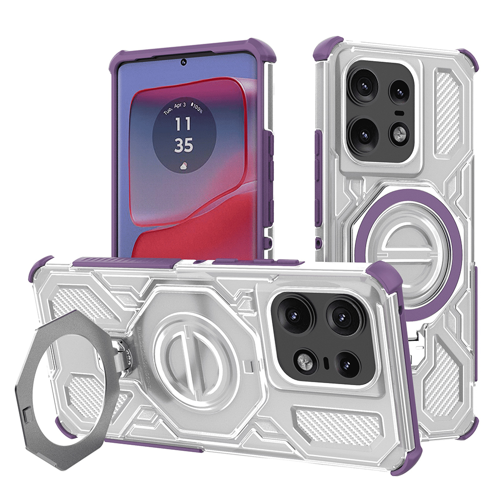 Techsuit - Carbon Shield PRO - Motorola Edge 50 Pro - Purple Transparent KF2352841