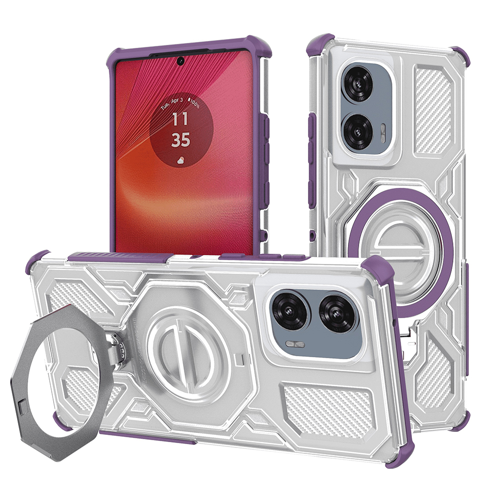 Techsuit - Carbon Shield PRO - Motorola Edge 50 Fusion - Purple Transparent KF2352847