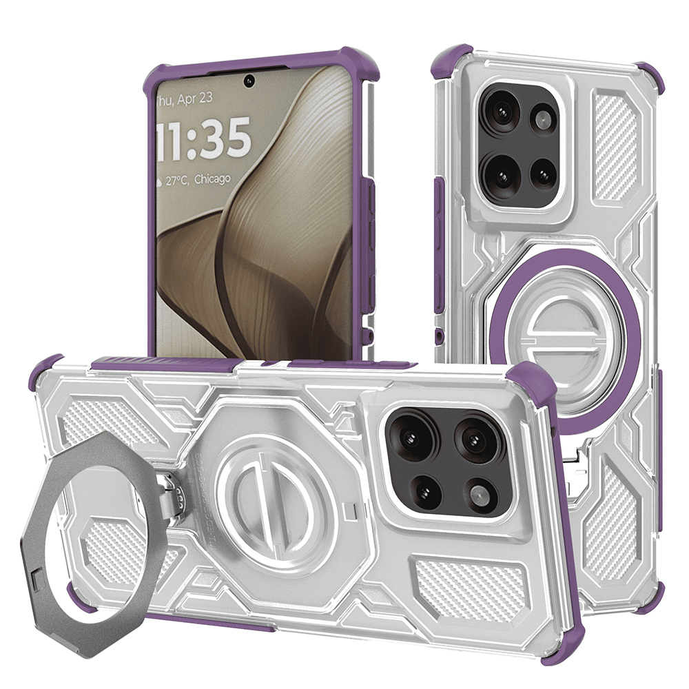Techsuit - Carbon Shield PRO - Motorola Edge 50 - Purple Transparent KF2352853