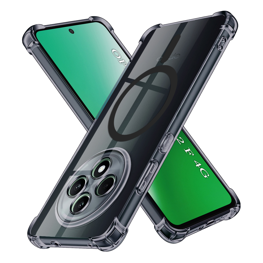 Techsuit - Shockproof Clear Silicone MagSafe - Oppo Reno12 F 4G / Reno12 F 5G / Reno12 FS 4G / Reno12 FS 5G - Smoke Black KF2351391