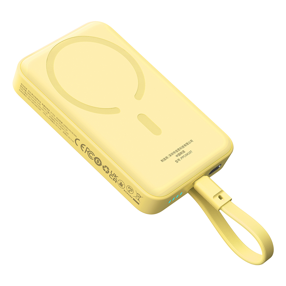 Baseus – Magnetic Mini power banka MagSafe, 2x USB-C, Lightning, 30W, 10000mAh – žltá KF2332522