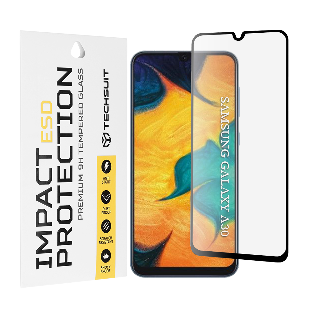 Techsuit - ESD Glass - Samsung Galaxy A30 / A50 / A20 / A30s / A50s / M21 / M31 / M30s / M30 - Black KF2354049