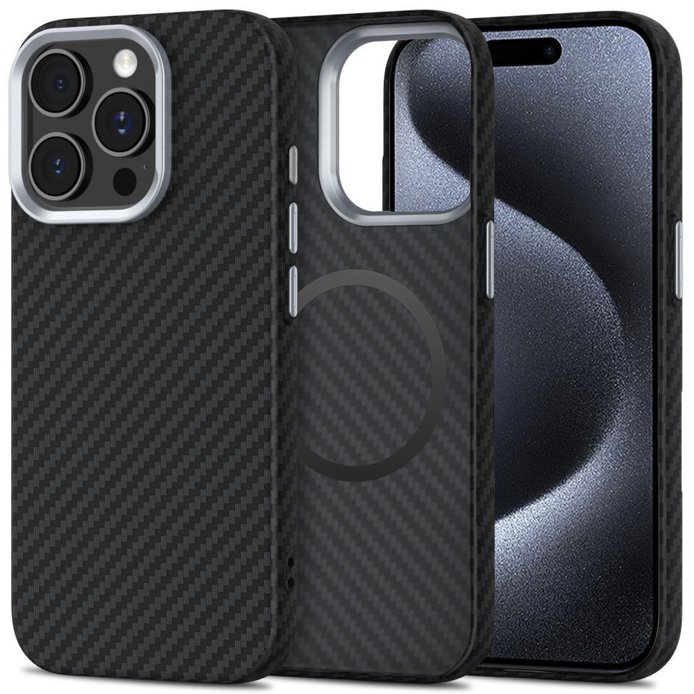 Techsuit - CarbonHalo MagSafe - iPhone 15 Pro Max - Black KF2353418