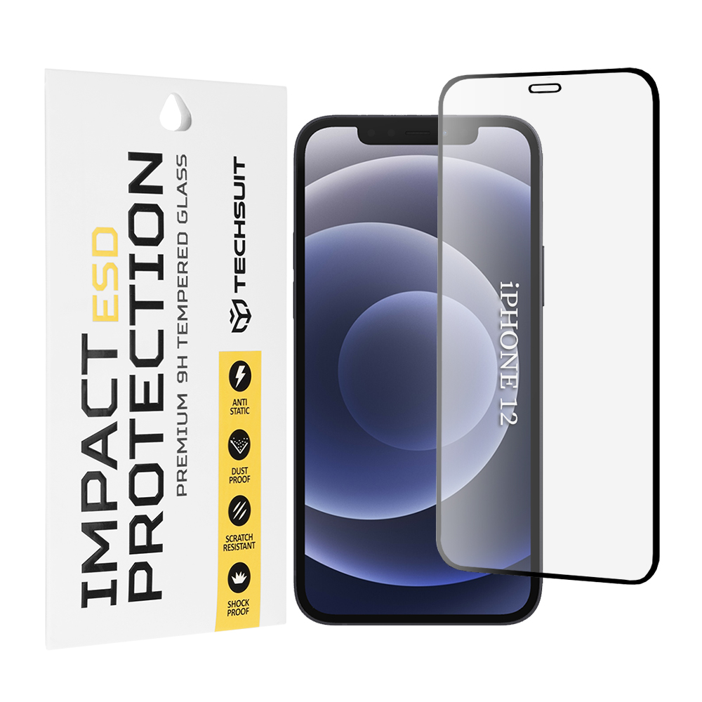 Techsuit - ESD Glass - iPhone 12 / iPhone 12 Pro - Black KF2354056