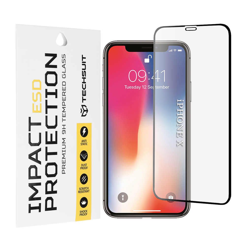Techsuit - ESD Glass - iPhone X / iPhone XS / iPhone 11 Pro - Black KF2354058