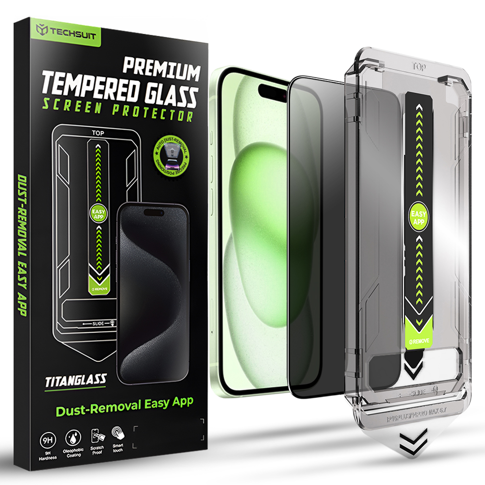 Techsuit - TitanGlass FullCover - iPhone 15 Plus / iPhone 16 Plus - Privacy KF2354176