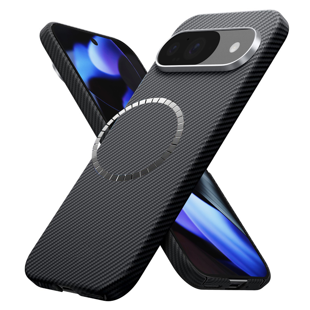 Techsuit – Aramid Fiber MagSafe obal na Google Pixel 9 / 9 Pro – čierny