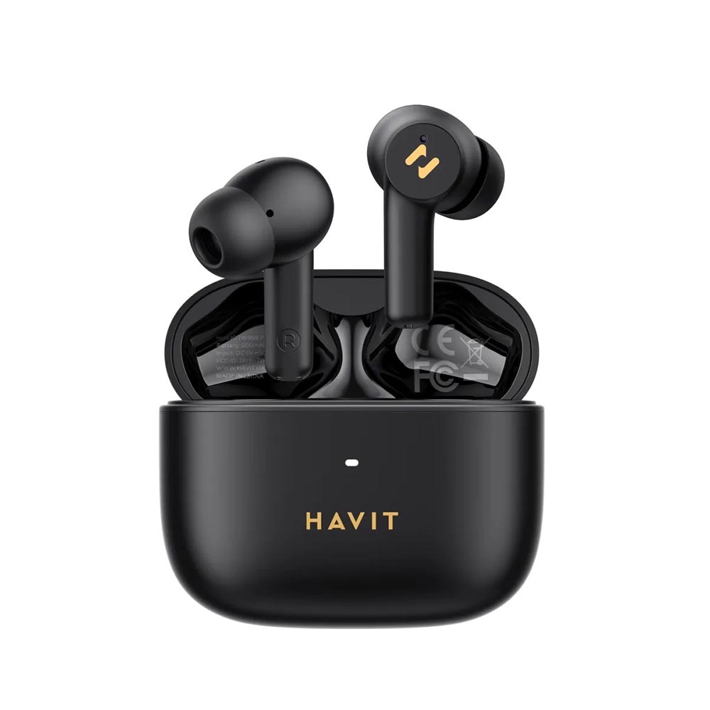 Havit - Wireless Earbuds (TW958 Pro) - Bluetooth 5.3, with Microphone, TWS, ANC Type-C, 500mAh, IPX4 Waterproof - Black KF2343512