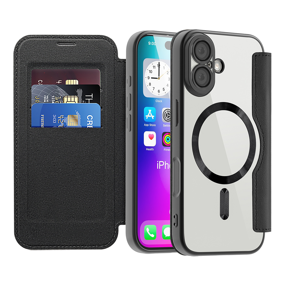 Techsuit - SmartMag Book Case ochranný obal na iPhone 17 – čierny KF2351874